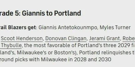 乱了乱了！字母哥最新交易动态！美媒建议开拓者10换1